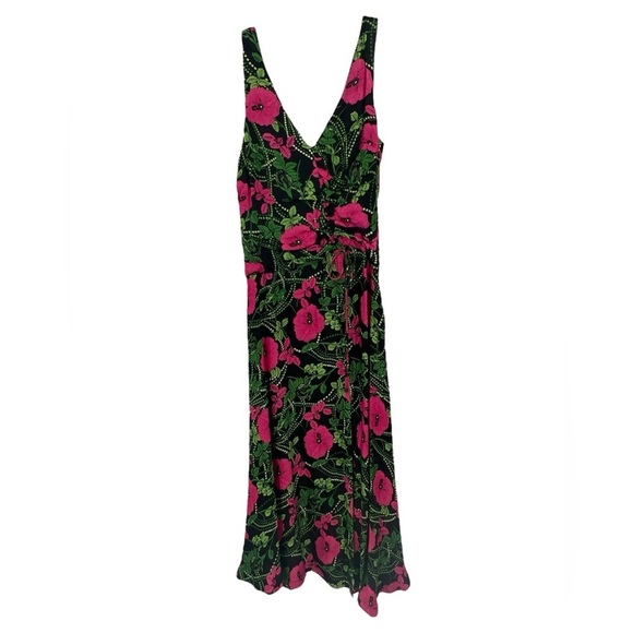 NWT’S Anthropology Maeve floral Rushing Pink & Green midi dress size 2 - Picture 6 of 16